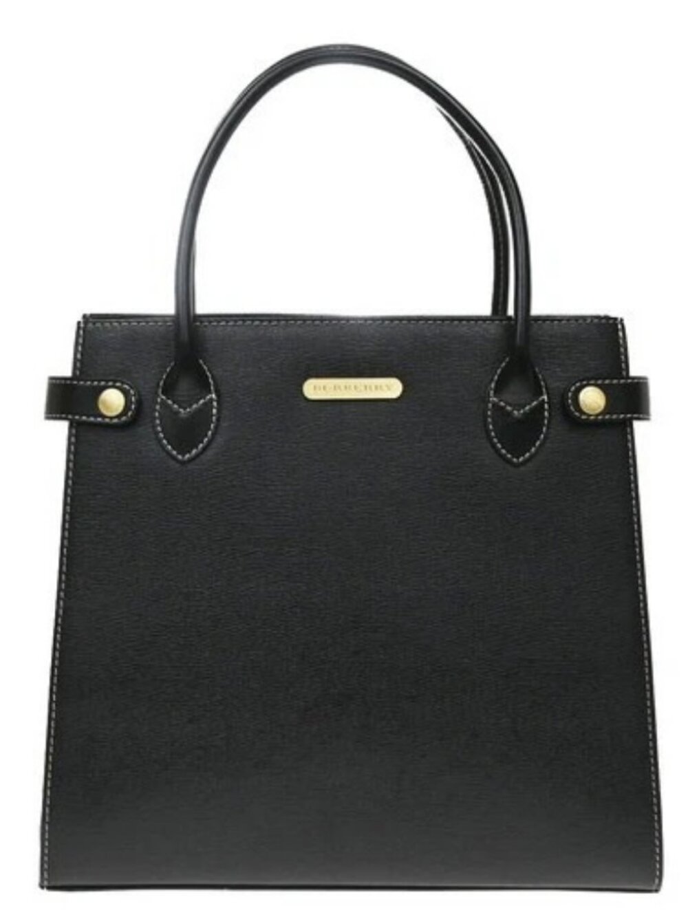 BURBERRY Logo Nova Check Shoulder Hand Bag Leather Black GHW 67YJ367